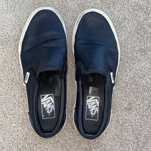 Black Slip on Leather Vans